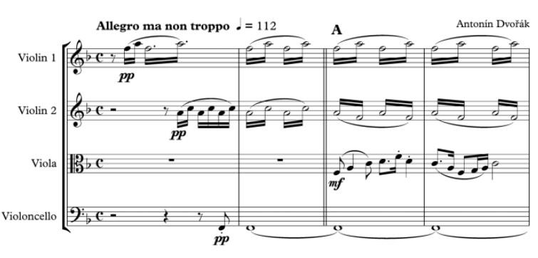 スコア譜例ドヴォルザーク「アメリカ」